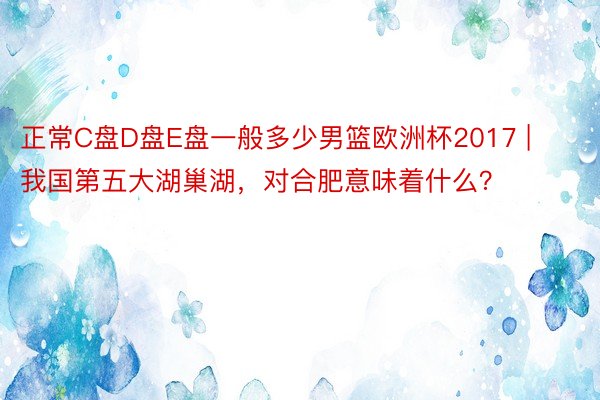 正常C盘D盘E盘一般多少男篮欧洲杯2017 | 我国第五大湖